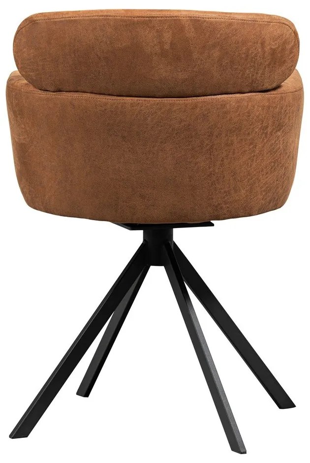 Sedia da pranzo marrone cognac in imbottito con braccioli Fenne – WOOOD