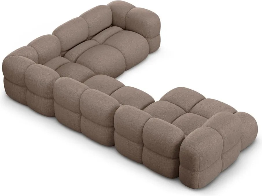 Divano angolare marrone (con penisola a destra/a U) Loretto – Cosmopolitan Design