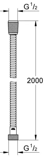 GROHE 22103000 - VITALIOFLEX METAL LONG-LIFE 2000 mm tubo doccia cromato