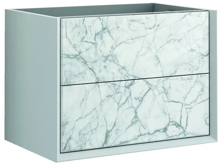 Mobile da bagno sotto lavabo BADEN HAUS Bellagio bianco L 70 x H 48 x P 46 cm 2 cassetti, lavabo non incluso