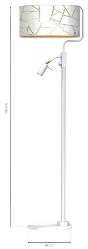 Lampada da terra ZIGGY 1xE27/40W/230V + 1xGU10/MR11/7W bianco/oro