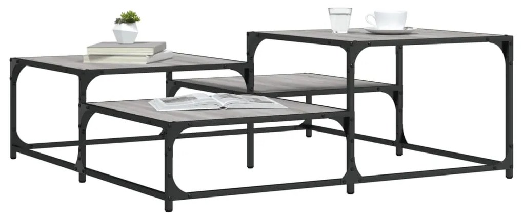 Tavolino Salotto Grigio Sonoma 107x107x40 Cm Legno Multistrato /