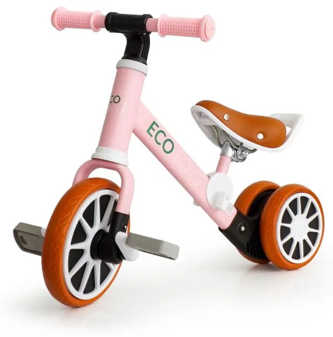 Triciclo di equilibrio per bambini in rosa ECOTOYS