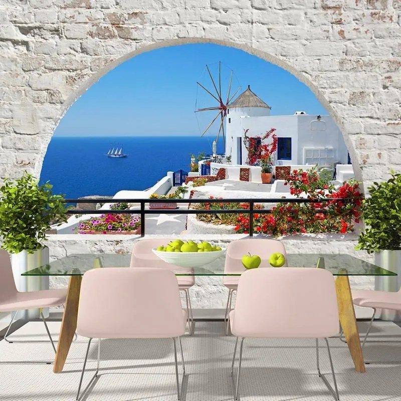 Fotomurale adesivo  Viaggio a Santorini  Larghezza x Altezza Home decor 147x105