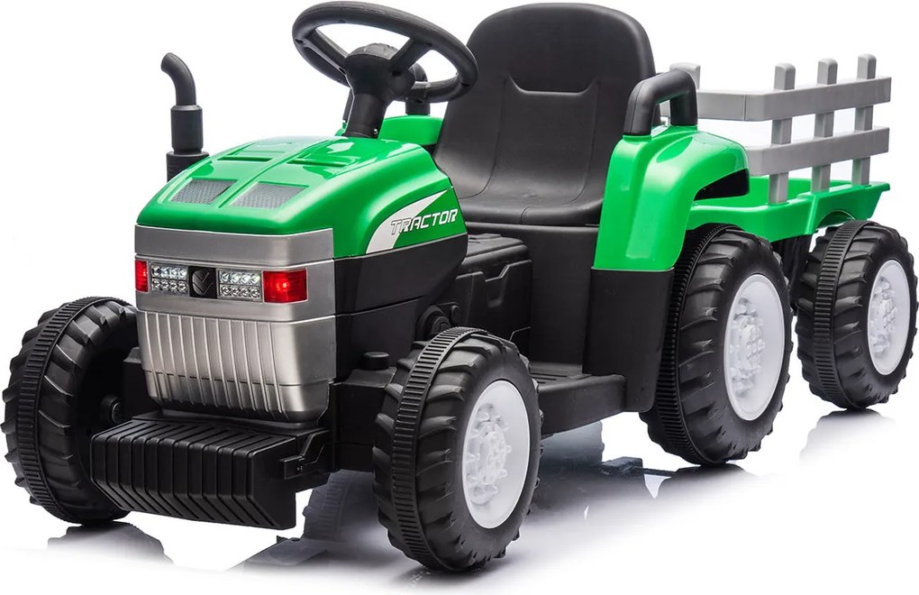 Trattore Elettrico per Bambini 12V con Rimorchio Verde...