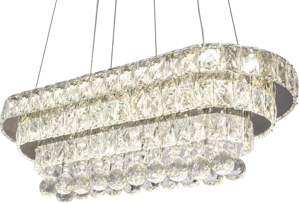 Lampada Da Soffitto Cristallo LED 102W telecomando APP417-CP