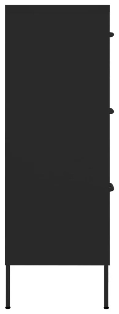 Cassettiera nera 80x35x101,5 cm in acciaio