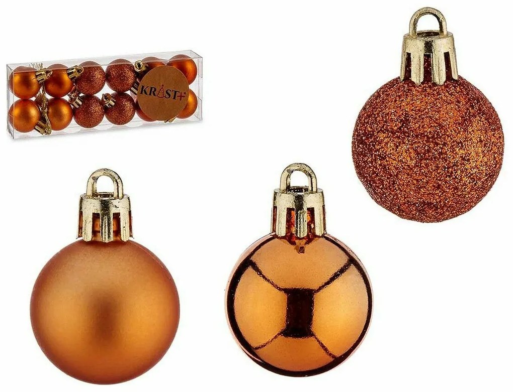 Set di palline di Natale Arancio Plastica 6 x 7 x 6 cm (12 Unità)