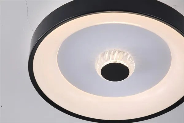Searchlight 89735-38BK - Lampada da soffitto dimmerabile LED POLKA 24W/230V + 6W, diametro 38,5 cm, nera