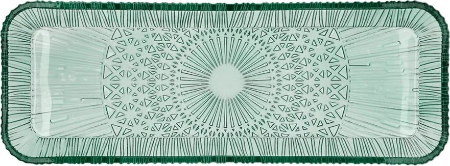 Piatto da portata in vetro verde 14x38 cm Kusintha - Bitz