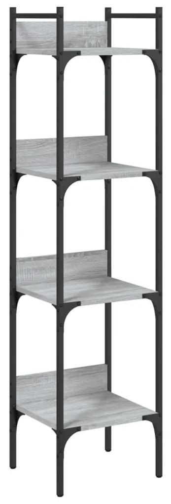 Libreria 4ripiani grigio sonoma 35x30x138,5cm legno multistrato