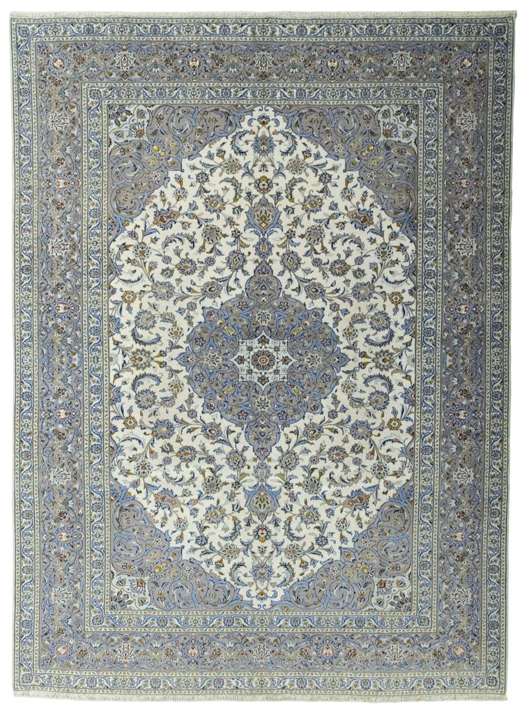 Kashan Tappeto 310 x 420 Beige (Iran) Annodato A Mano