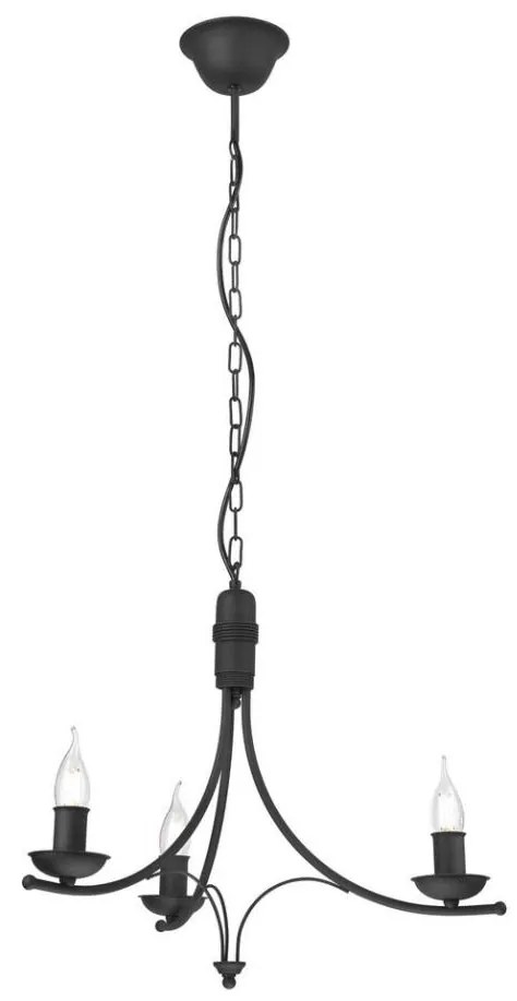 Lampadario a sospensione con catena LUCY 3xE14/60W/230V nero