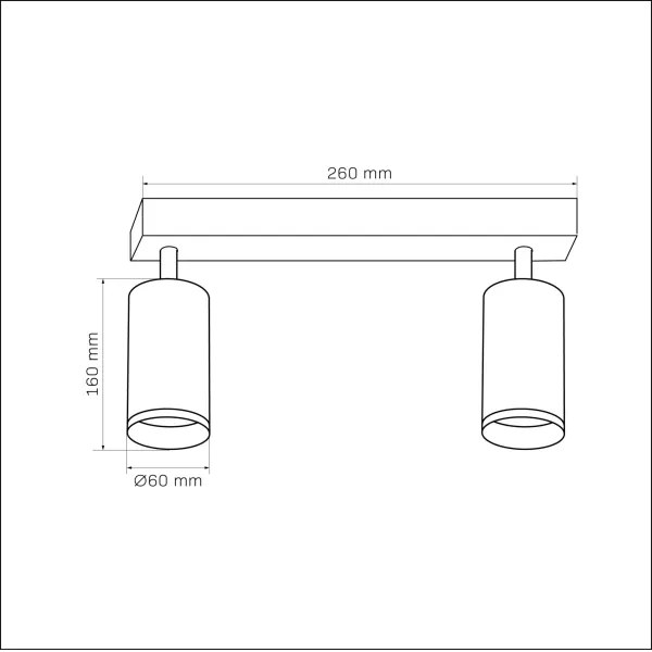 Faretto LONDON 2xGU10/10W/230V nero