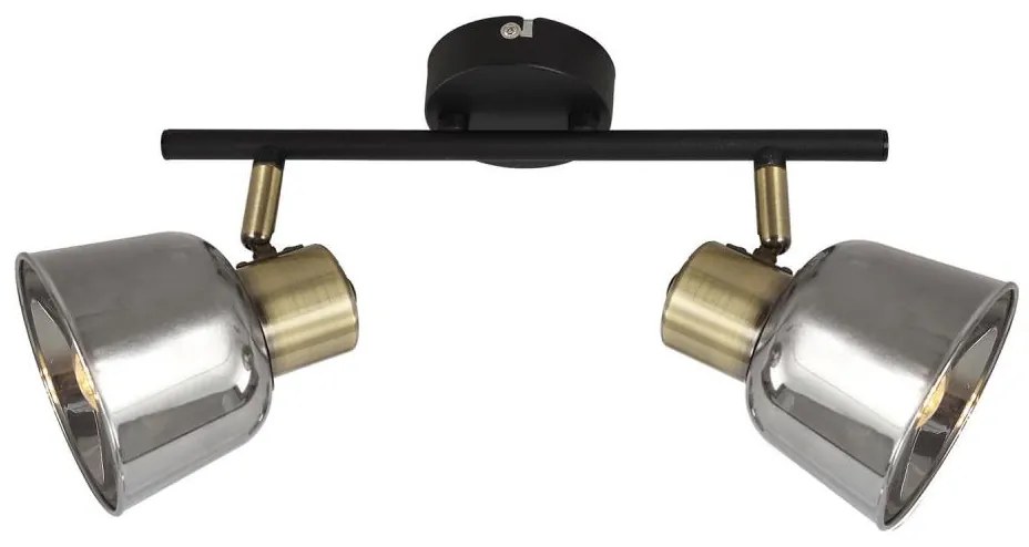 Klausen KL162005 - Luce Spot SMOKY 2xE14/9W/230V nero/ottone/grigio