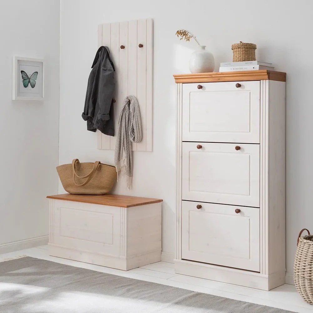 Cassapanca in legno di pino bianco 80x45 cm Anita - Støraa