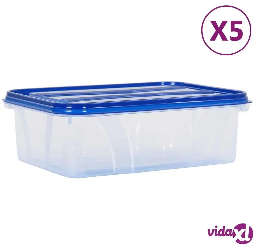 vidaXL Contenitori per Alimenti con Coperchio 5 pz in PP
