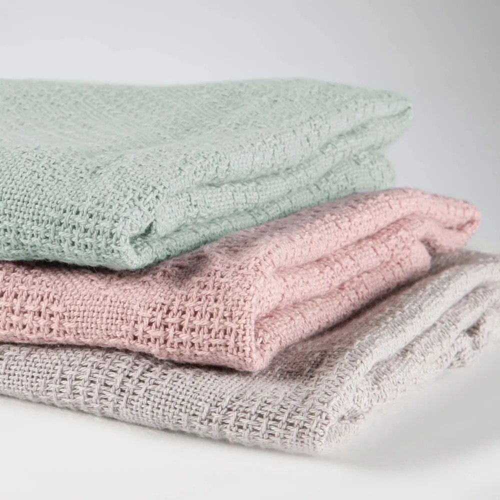 Coperta per neonati in cotone organico lavorato a maglia verde 80x80 cm Lil Planet - Roba