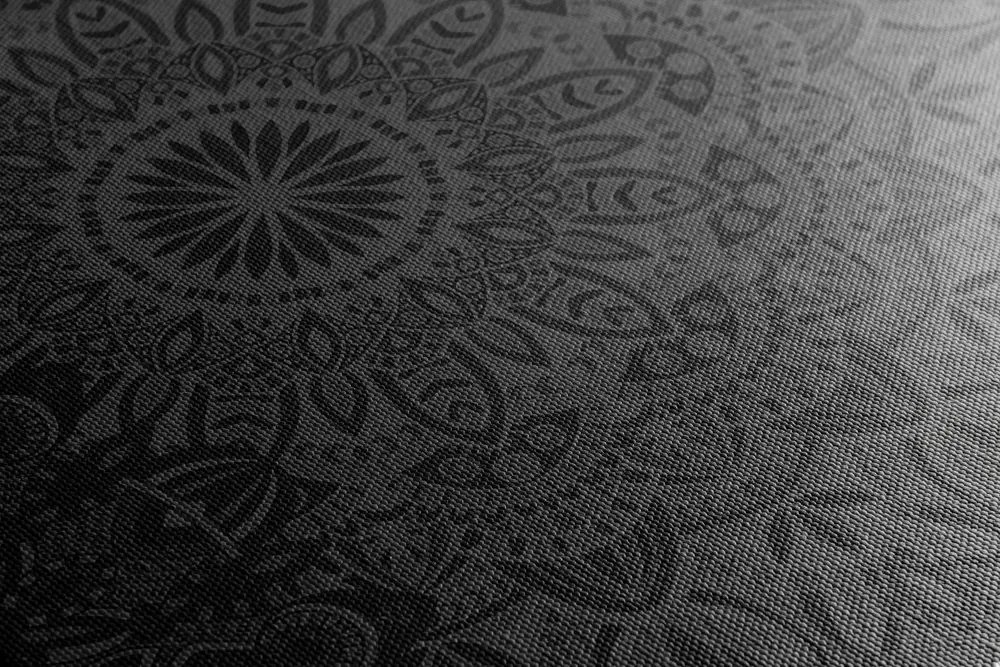 Stampa su tela – Mandala elegante in bianco e nero
