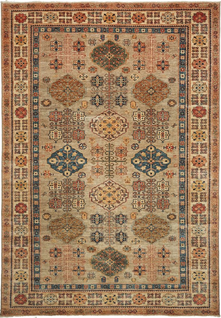 Kazak Tappeto orientale 210x290 Beige (Pakistan) Annodato A Mano