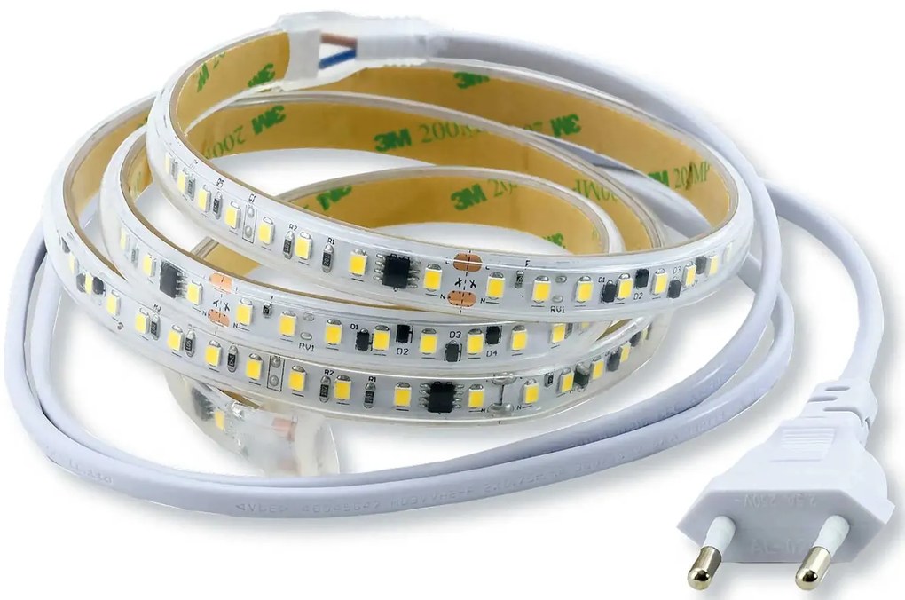 Strip LED 1 metro IP65 230V, 6W luce naturale 4000K, tagliabile