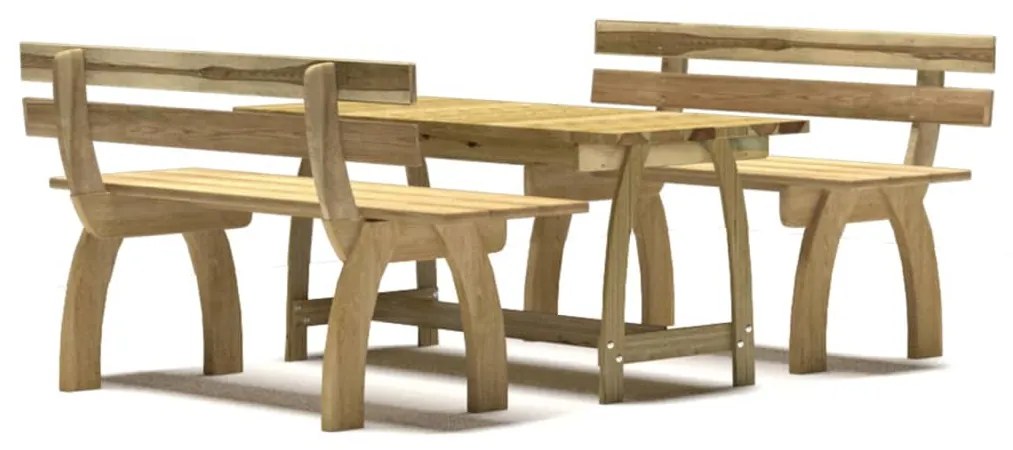 Set da Pranzo da Giardino 3 pz in Legno di Pino Impregnato