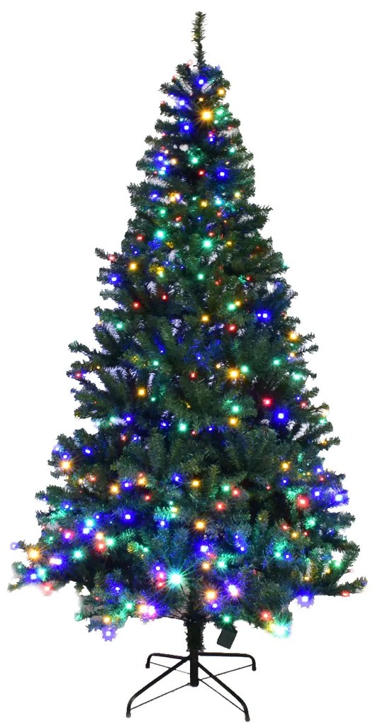 Costway Albero di natale artificiale in PVC con 1570 rami 500 LED supporto in metallo, Albero natalizio 210cm