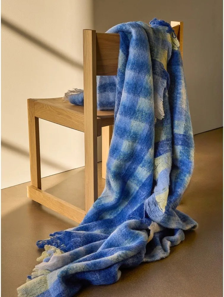 Coperta blu con lana 140x200 cm Loom - Hübsch
