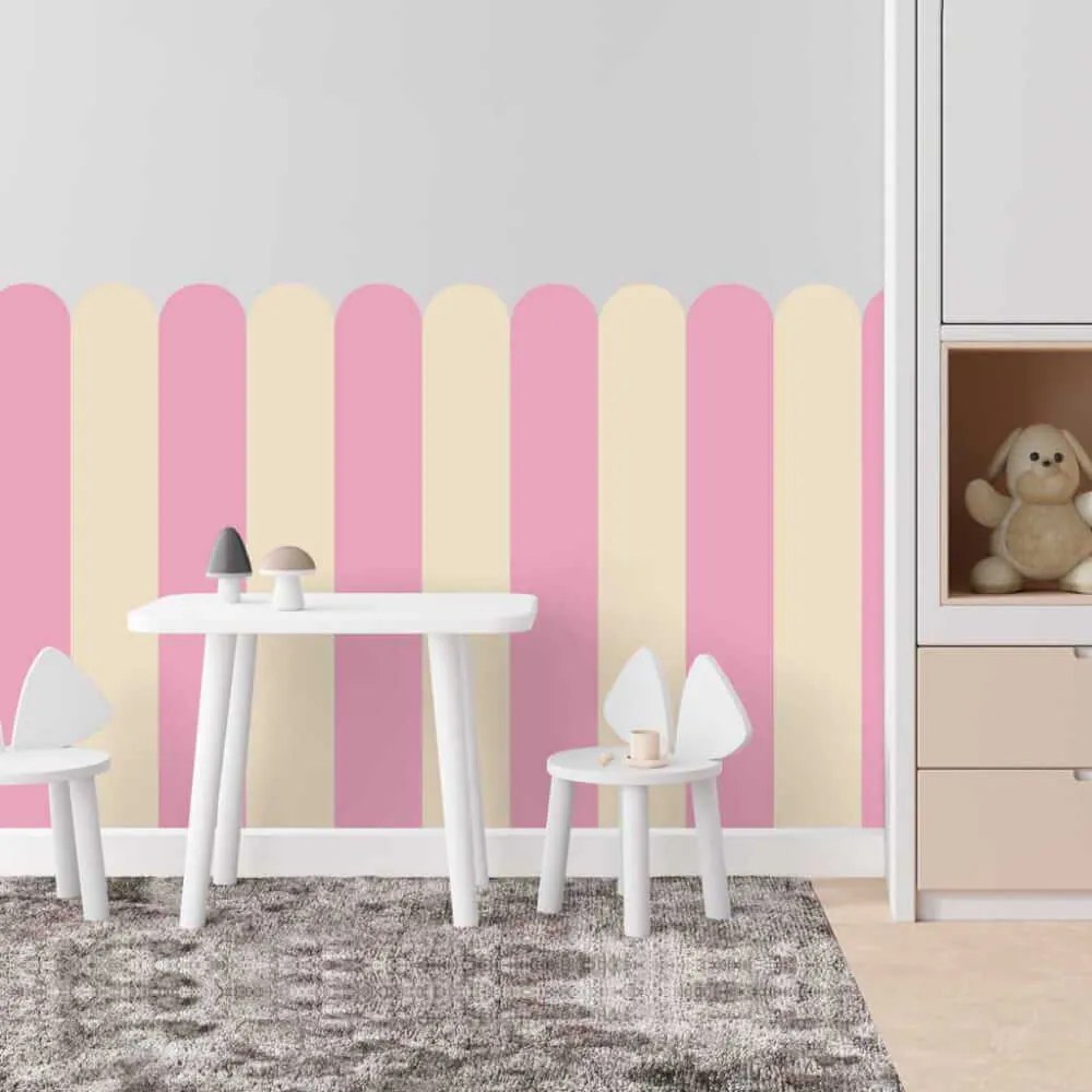 Adesivo murale Arco - Candy Dream (rosa dolce e giocoso per bambini) | Inspio
