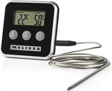 Melissa - Termometro per carne con display digitale e timer 0-250 °C 1xAAA