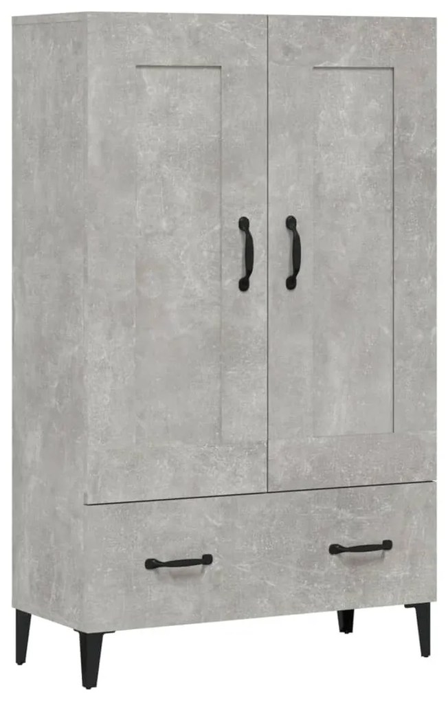 Credenza Grigio Cemento 70x31x115 cm in Legno Multistrato