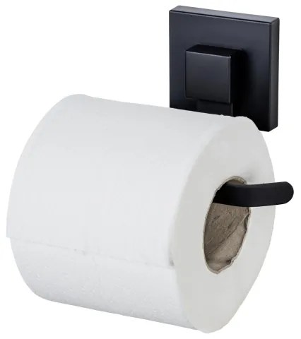 WENKO 71447800 - Porta rotolo per carta igienica VACUUM-LOC QUADRO ED 14x11 cm nero