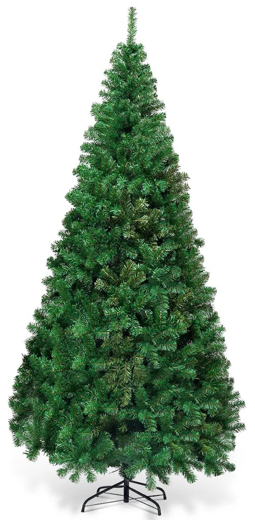 Costway Albero di natale artificiale 210cm in PVC con 950 rami, supporto in metallo e piedi in gomma Verde