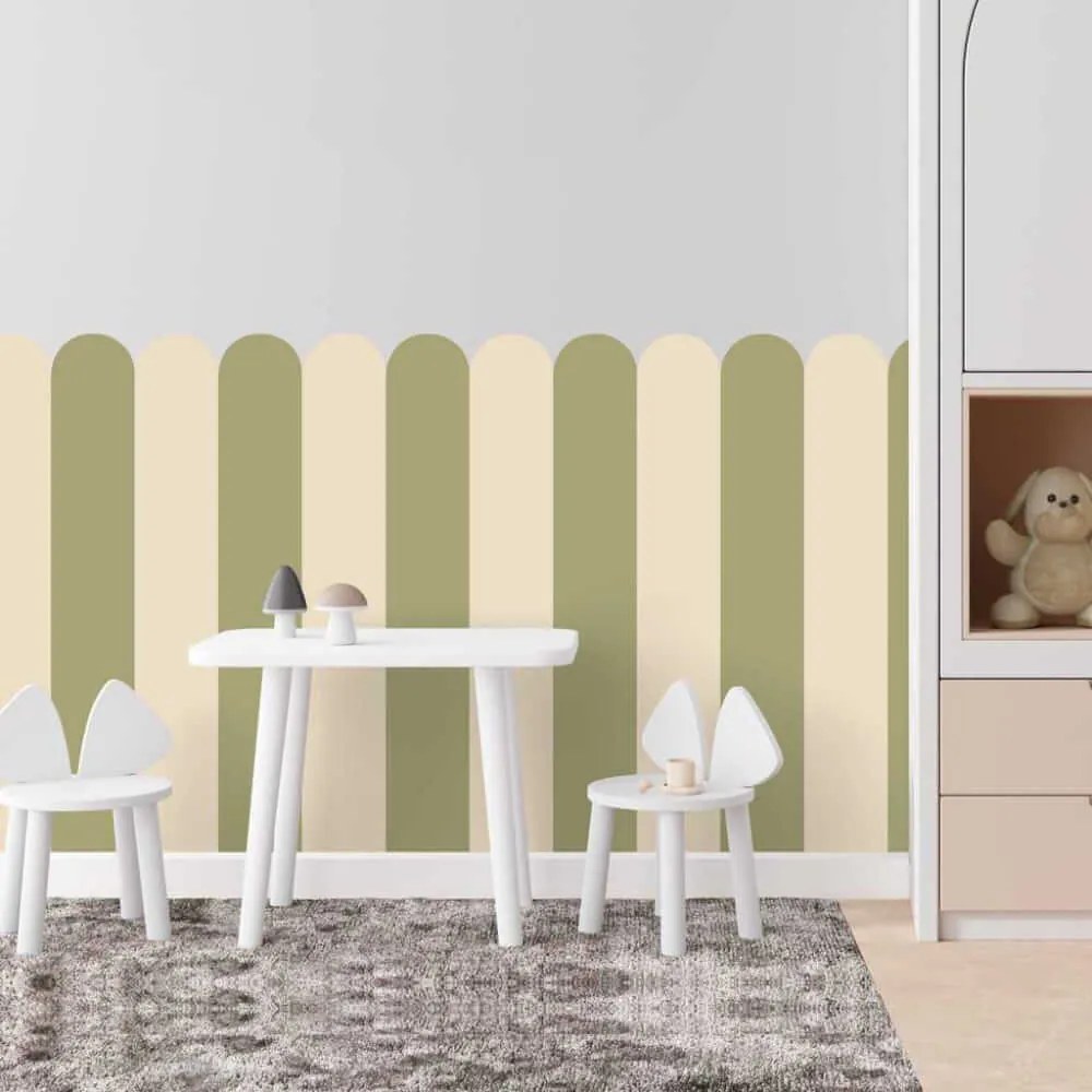 Adesivo murale tessile Arco - Sage Green (Verde naturale, morbido e fresco) | Inspio