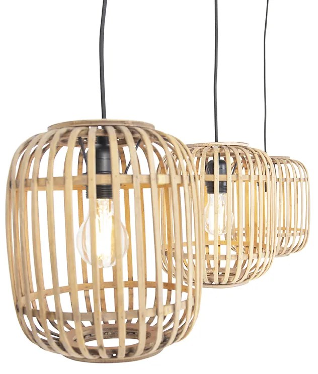 Lampada a sospensione in rattan rustico 3 luci - Manila