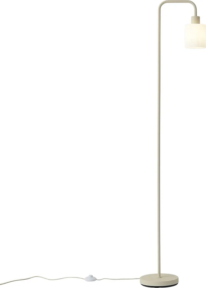 Lampada da terra scandinava beige con vetro bianco - Wisp