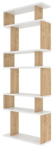 Libreria BATES 160x60 cm bianco/quercia