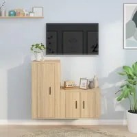 Set di Mobili Porta TV 2 pz Rovere Sonoma in Legno Multistratocod mxl 124728