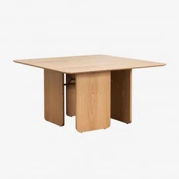 Tavolo Da Pranzo Quadrato 140x140 Cm In Mdf E Impiallacciatura Di Frassino Ginger Natural - Sklum