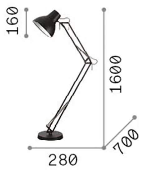 Piantana Moderna Wally Metallo Nero 1 Luce E27