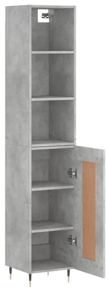 Credenza Grigio Cemento 34,5x34x180 cm in Legno Multistrato