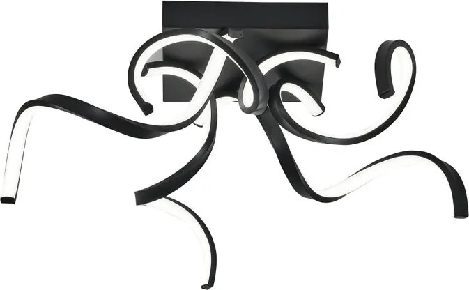 Plafoniera LED Wendy Ø 57 cm nero IP20 bianco naturale NOVECENTO