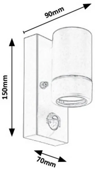 Rabalux 8834 - Applique da esterno con sensore MEDINA 1xGU10/10W/230V