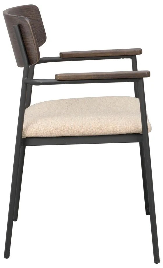 Sedie da pranzo color crema e marrone scuro in un set di 2 pezzi Maymont - Rowico