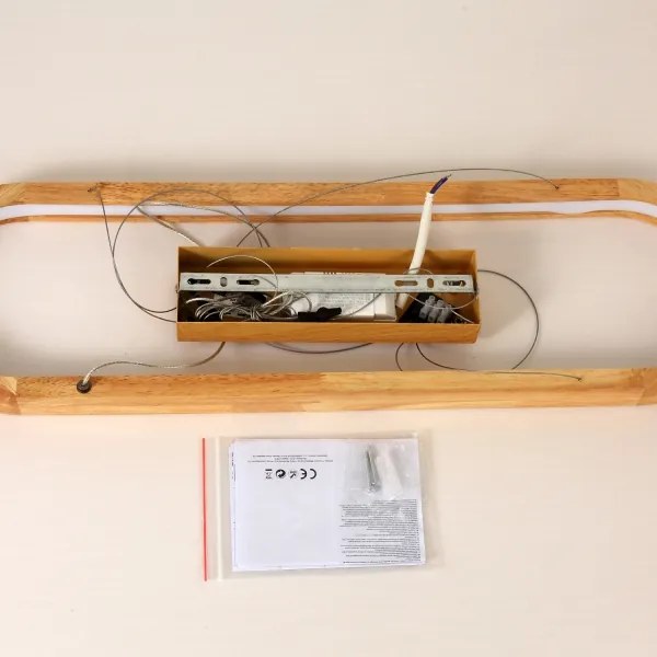 Brilagi - Lampadario LED a sospensione su cavo UMEA WOOD LED/30W/230V 70x20 cm legno di hevea