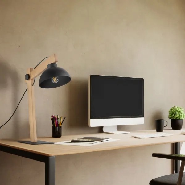 Lampada da tavolo OSLO 1xE27/15W/230V pino/nero
