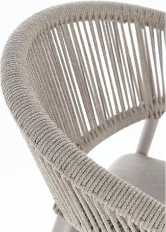 Sedia Da Esterno Impilabile Con Braccioli In Alluminio E Corda Millor Wall Bizzotto