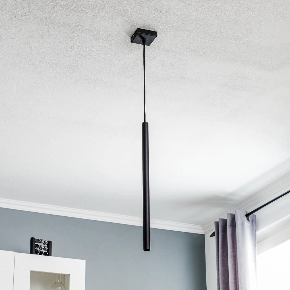 SOLLUX LIGHTING Lampada a sospensione Thin, nero, 1 luce