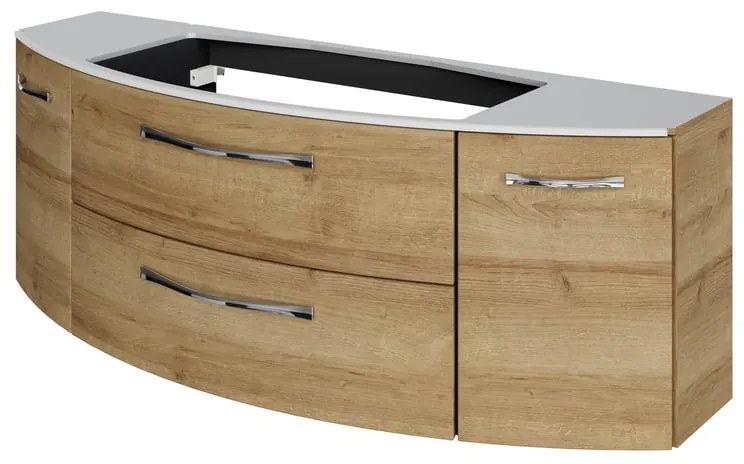 Mobile da bagno sospeso sotto lavabo L 139 x H 49.2 x P 46.2 cm rovere, 2 cassetti, 2 ante PELIPAL Cassca