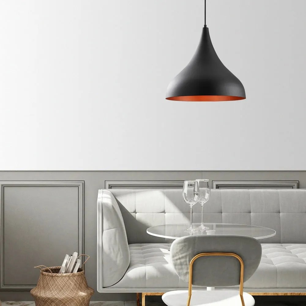 Lampadario nero con paralume in metallo ø 41 cm Sağlam – Opviq lights